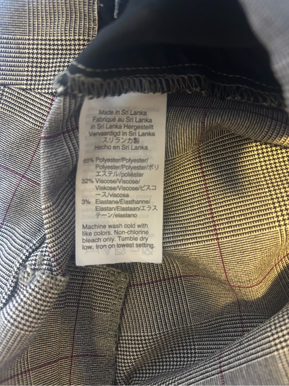 Women’s J. Crew Striped Plaid Pattern Office Pant Size 8 in Gray and Purple. - Picture 7 of 7